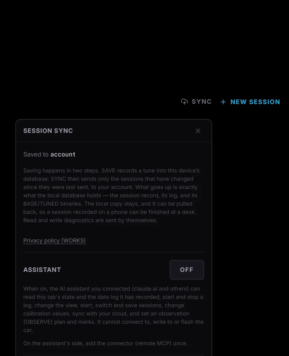 SYNC open. ASSISTANT is off